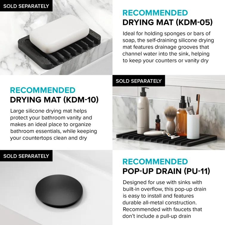 KRAUS Elavo. Rectangular Porcelain Ceramic Undermount Bathroom Sink In White With Overflow Drain, KCU-244