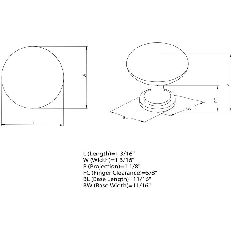 Eddington Lane 1 3/16" Diameter Mushroom Knob
