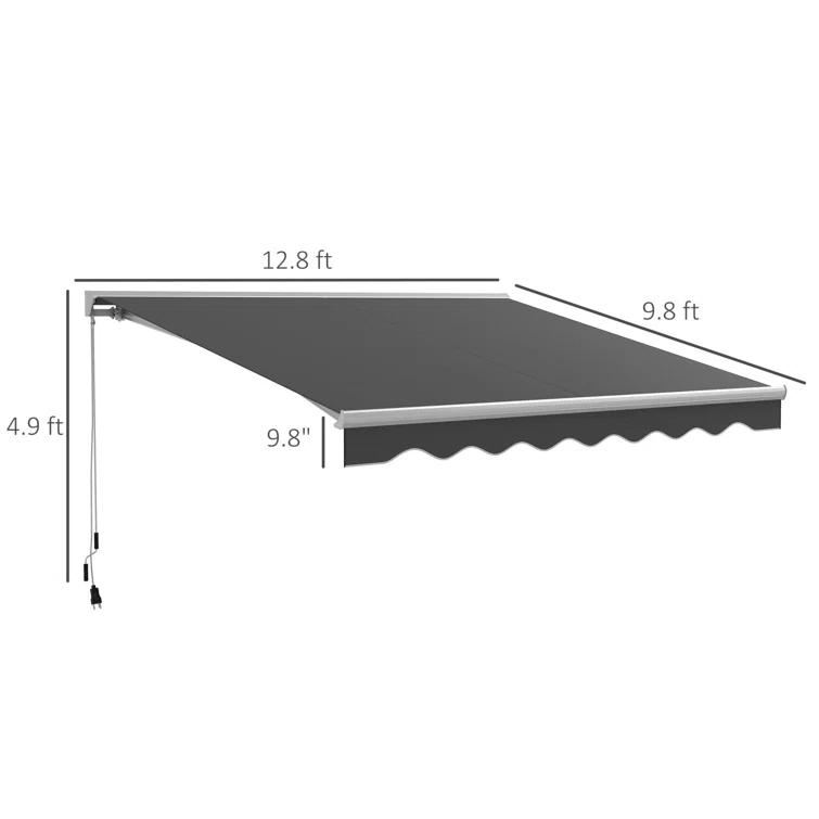 Outsunny Polyester Cover Retractable Patio Awning