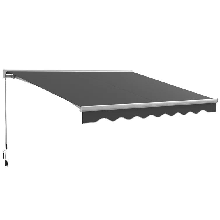 Outsunny Polyester Cover Retractable Patio Awning