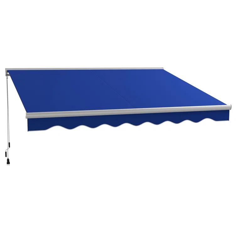 Outsunny Polyester Cover Retractable Patio Awning