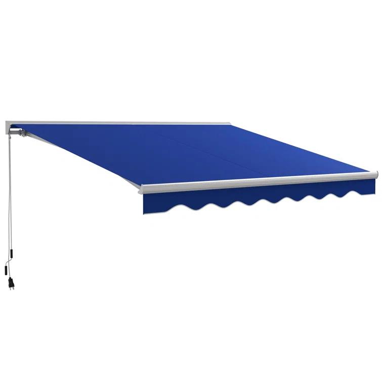 Outsunny Polyester Cover Retractable Patio Awning
