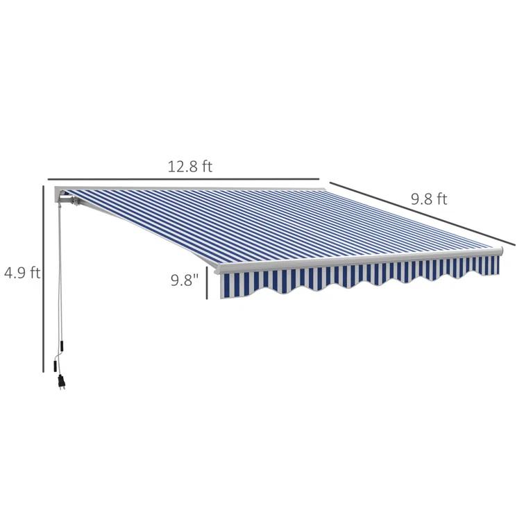 Outsunny Polyester Cover Retractable Patio Awning