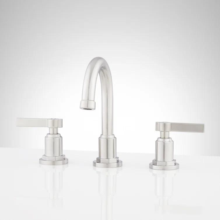 Greyfield 1.2 GPM Widespread Bathroom Faucet with Metal Lever Handles and Pop-Up Drain Assembly
