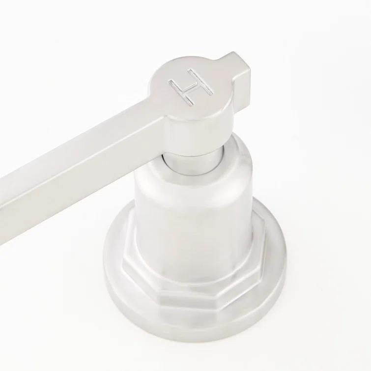 Greyfield 1.2 GPM Widespread Bathroom Faucet with Metal Lever Handles and Pop-Up Drain Assembly