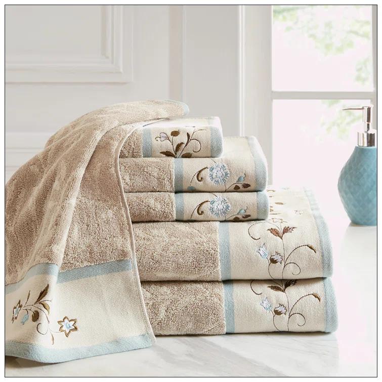 Madison Park Raheem Embroidered Cotton Jacquard Towel Set (Set of 6)