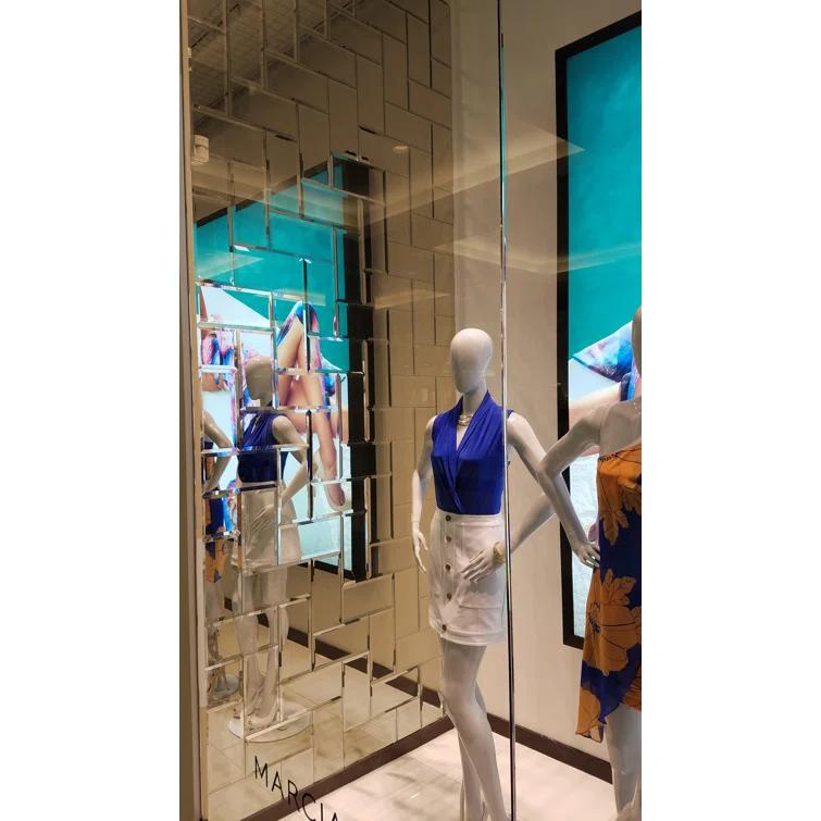 Reflections 3 in. x 6 in. Diamond Grade Glass Mirror Beveled Subway Decorative Kitchen & Bathroom Wall Tile