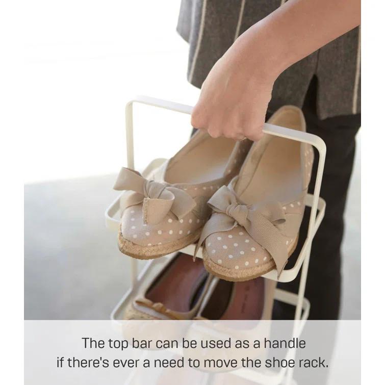 Yamazaki Home Steel Upright 5 Pair Shoe Rack with Handle