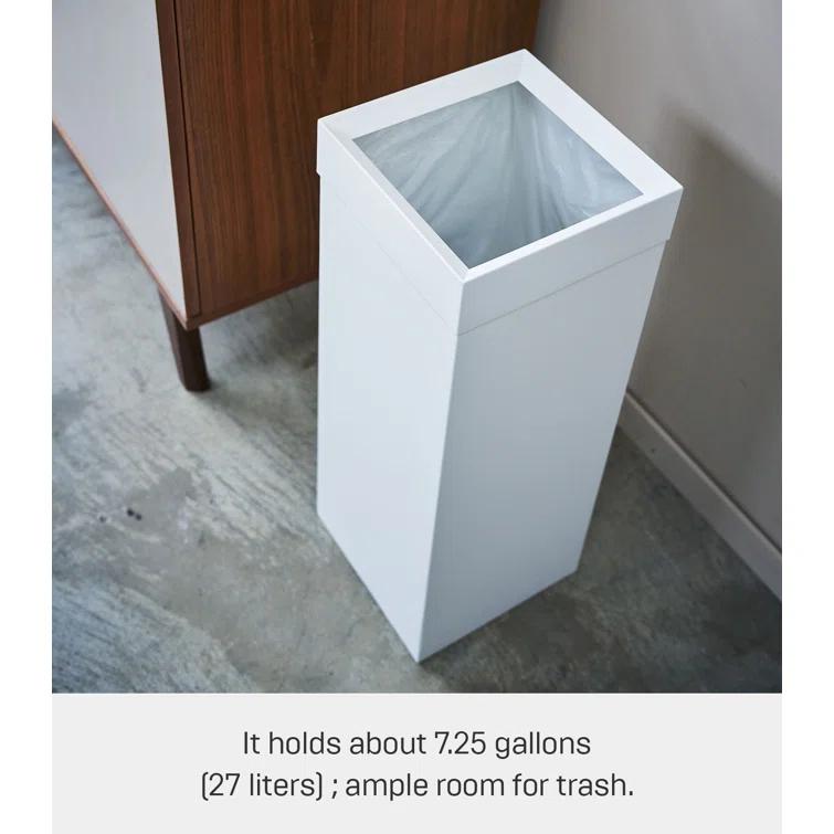 Tower Yamazaki Home Tall Trash Can 7.25 gallon Waste Basket With Handle For Kitchen Bathroom Office
