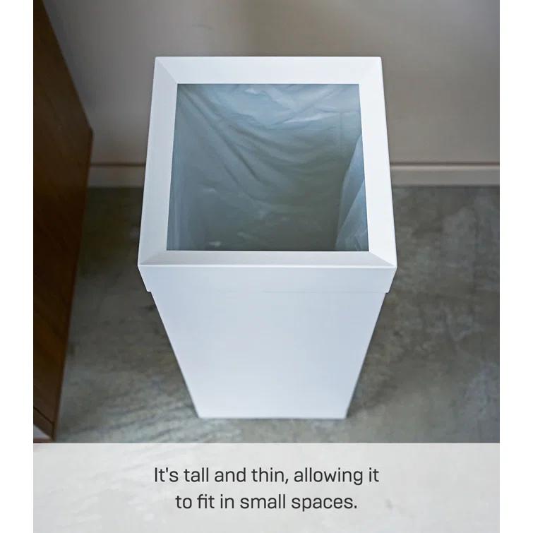 Tower Yamazaki Home Tall Trash Can 7.25 gallon Waste Basket With Handle For Kitchen Bathroom Office
