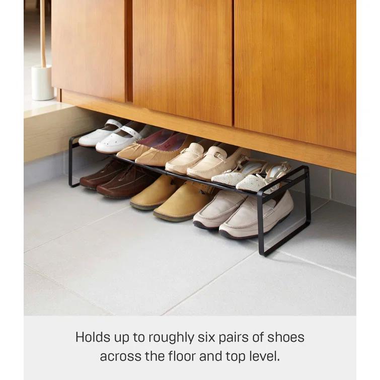 Yamazaki Home Adjustable Shoe Rack, Spacesaving Storage Solution, Steel, Expandable, Stackable