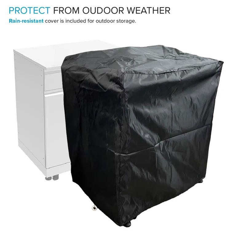 Transolid Outdoor Kitchen 24-in x 51-in Single Sink Cabinet, Folding Shelves, Stainless