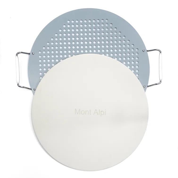 Mont Alpi Mont Alpi MAPK Universal Outdoor Grill Pizza Making Converter Kit - Pizza Stone Rest with Handles, 15" Pizza Stone, Stainless Steel Fold up Pizza Peel and Chicago Style Pizza Rocker Cutter Knife