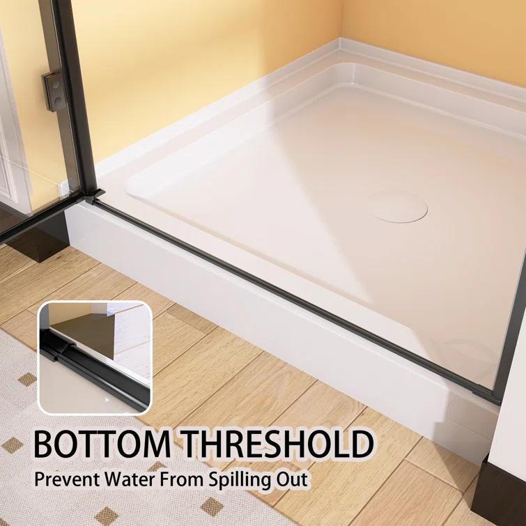 Pivot Shower Doors 36'' - 37.25'' W x 72'' H Door Frameless Pivot Shower Door with Tempered Glass