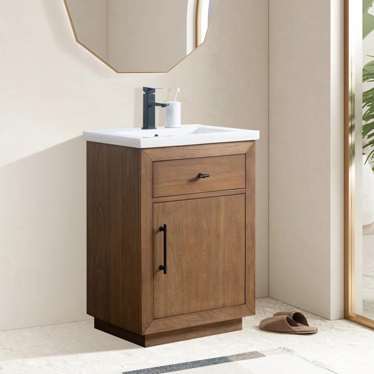 24'' Free Standing Single Bathroom Vanity with Ceramic Top