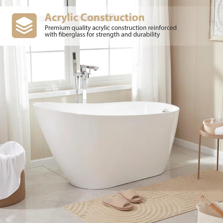 Cora 67" x 32" Freestanding Acrylic Bathtub