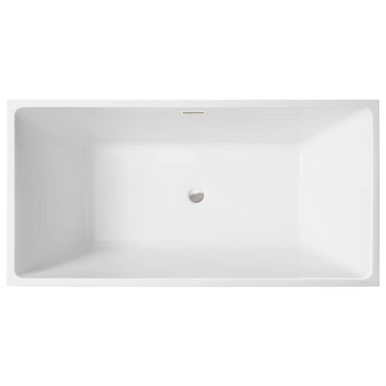 67" x 32" Freestanding Soaking Acrylic Bathtub