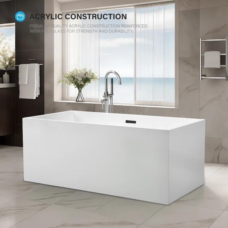Chloe 59" x 30" Freestanding Soaking Bathtub