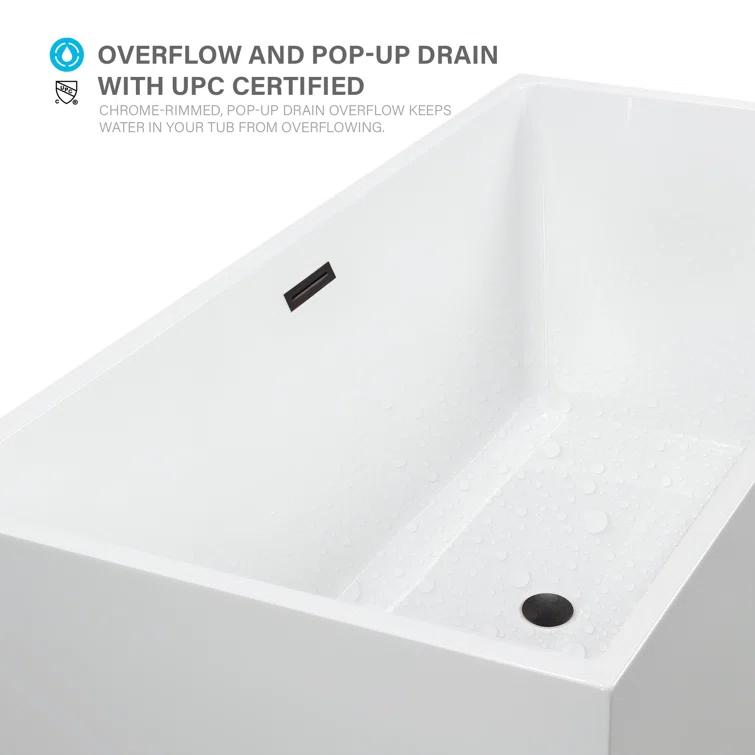Chloe 59" x 30" Freestanding Soaking Bathtub
