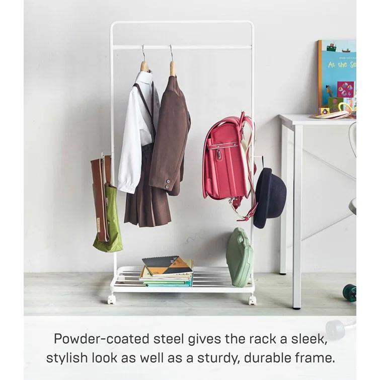 Yamazaki Home Kids Clothes Rack, Steel, Wheels