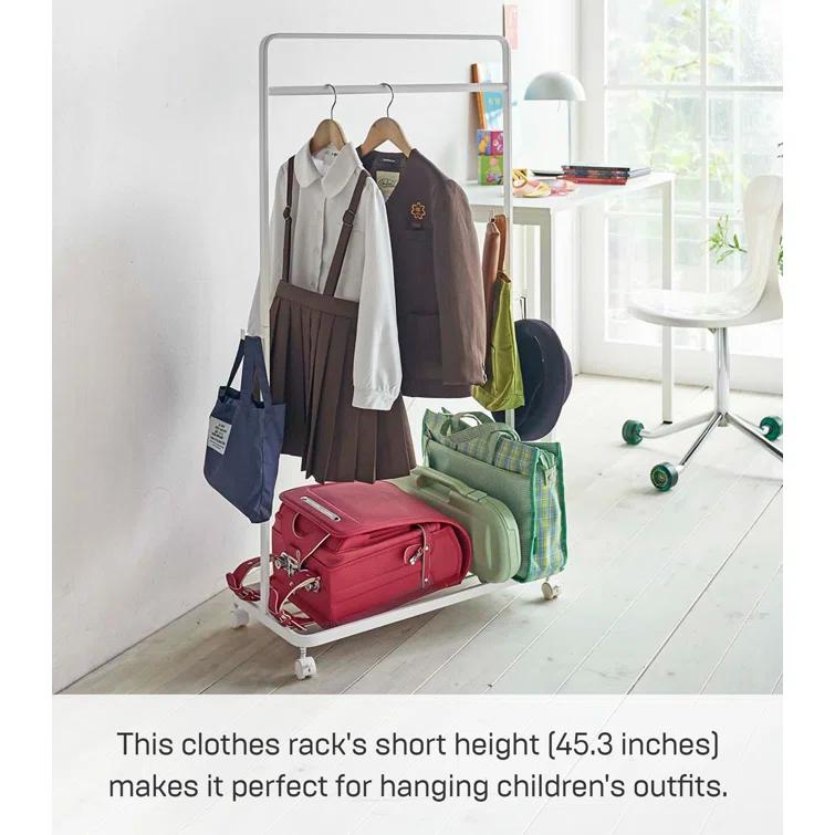 Yamazaki Home Kids Clothes Rack, Steel, Wheels