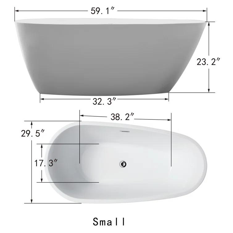 Freestanding Soaking Acrylic Bathtub
