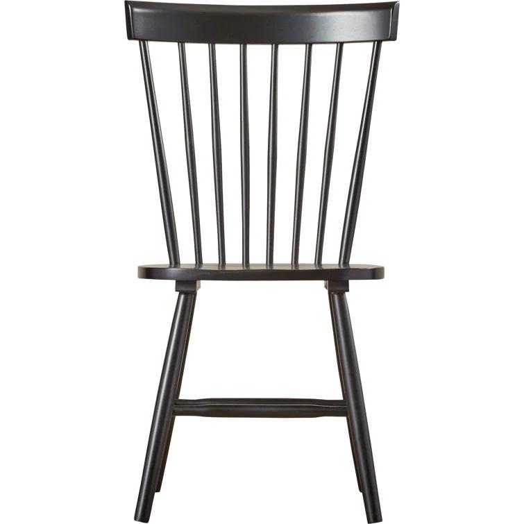 Transitional Black Oak Windsor Side Chair Set of 2