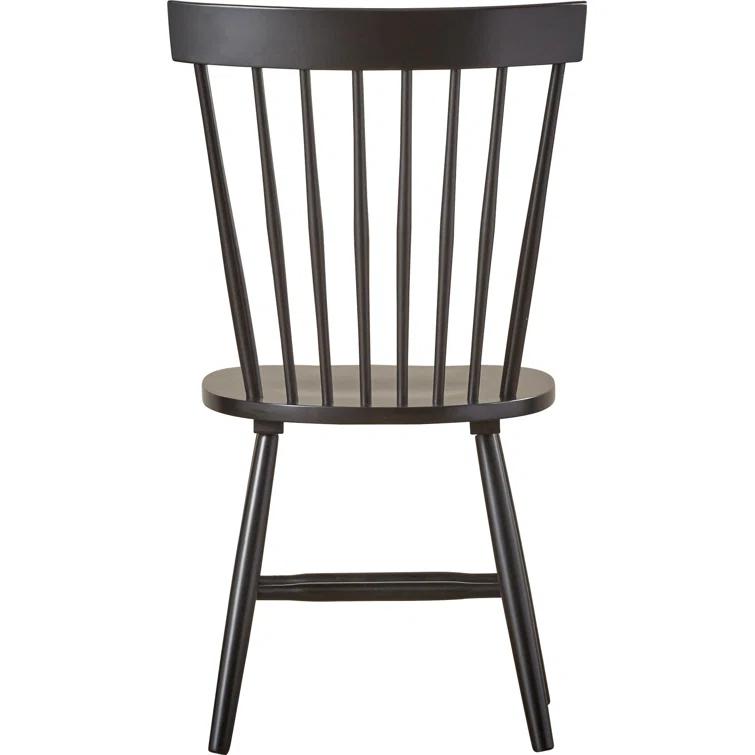Transitional Black Oak Windsor Side Chair Set of 2