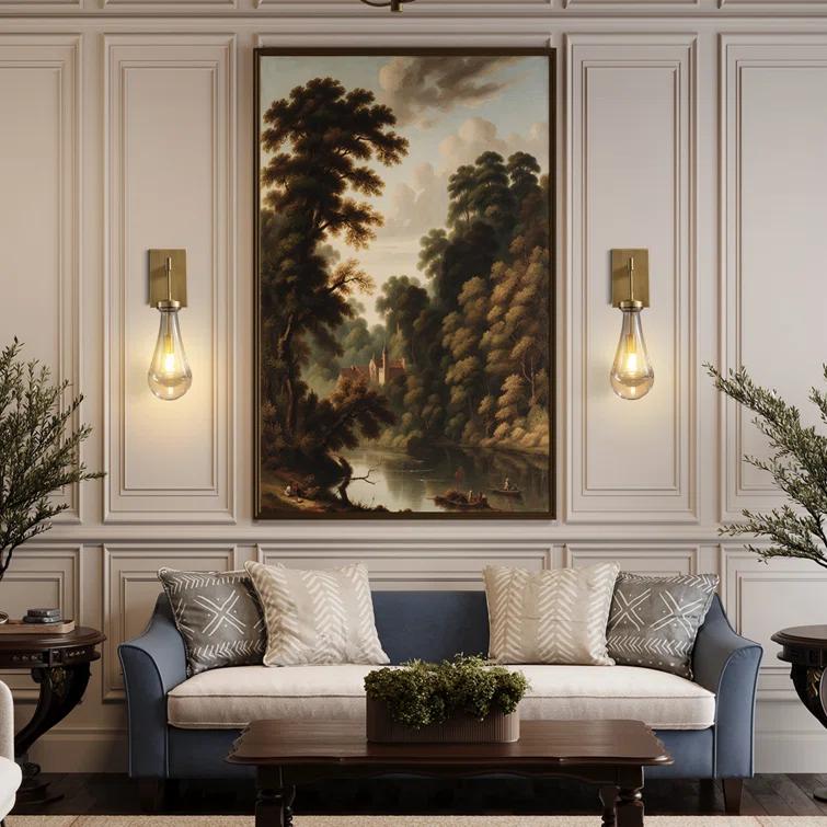 17 Stories Raindrop Thick Crystal Arm Wall Sconce (Set of 2)