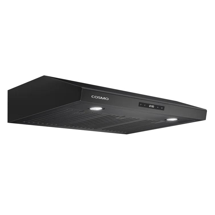 Cosmo 30 in. Haven Collection Ducted Under Cabinet Range Hood, Touch Controls, LED Lights, Permanent Filters in Matte Black