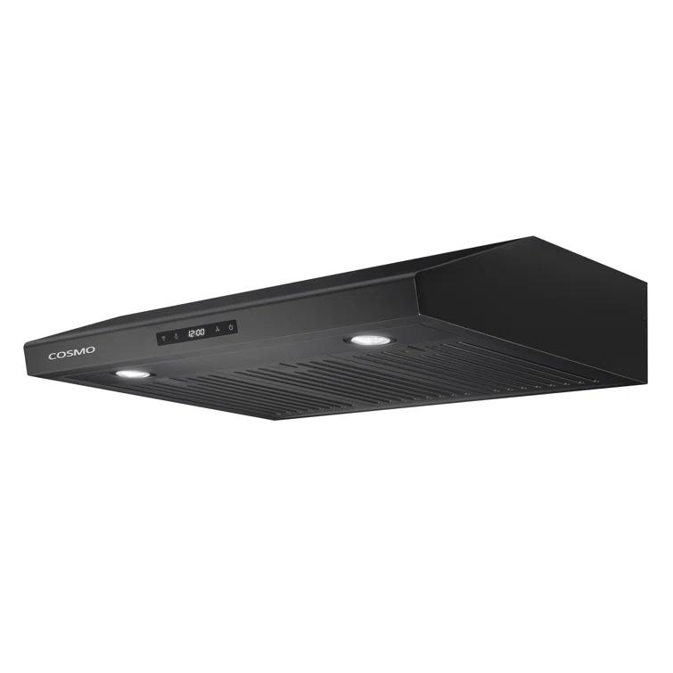 Cosmo 30 in. Haven Collection Ducted Under Cabinet Range Hood, Touch Controls, LED Lights, Permanent Filters in Matte Black