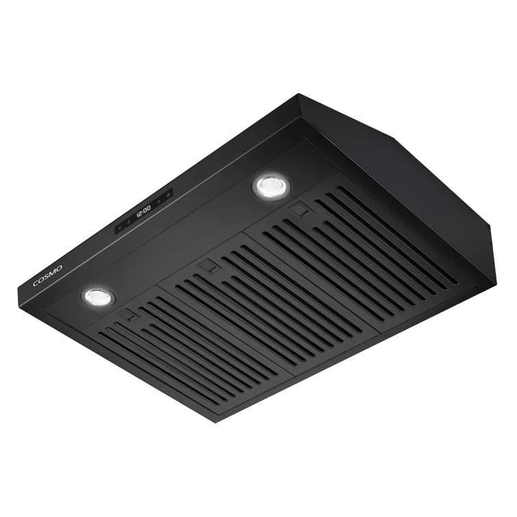 Cosmo 30 in. Haven Collection Ducted Under Cabinet Range Hood, Touch Controls, LED Lights, Permanent Filters in Matte Black