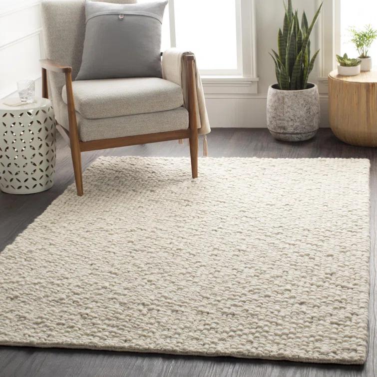 Kenyon Handmade Tufted Wool Beige Rug