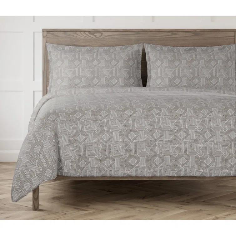 Met X Ann Gish Traditional Cotton Geometric Shapes Duvet Cover Set