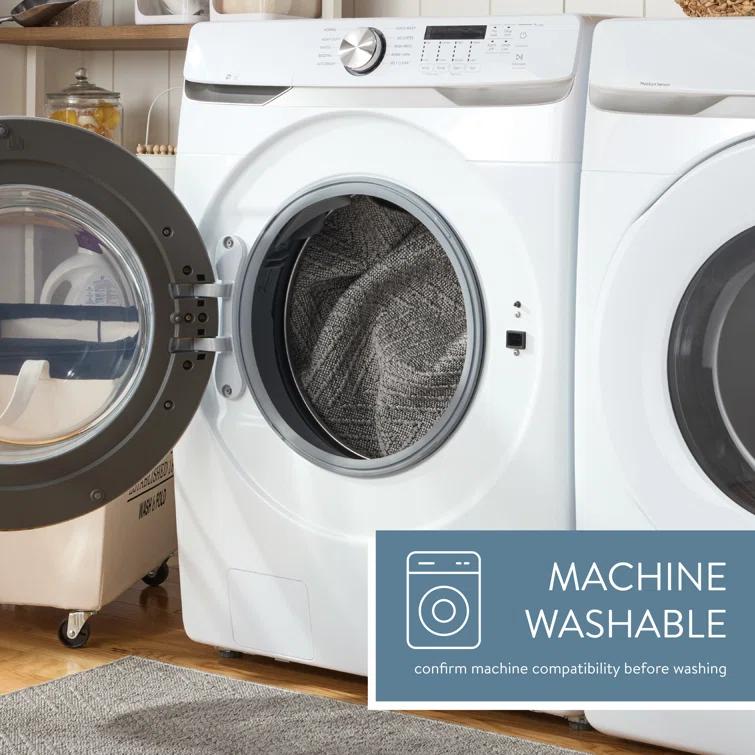 TOWN & COUNTRY BASICS Pax Herringbone Textured Solid Machine Washable Area Rug Grey