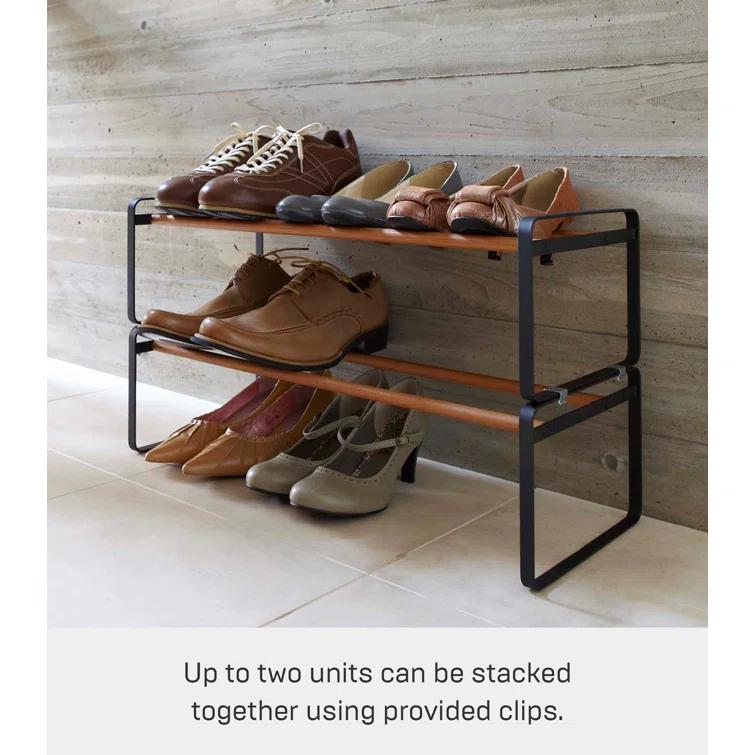 Yamazaki Home Shoe Rack, Steel, Expandable, Stackable