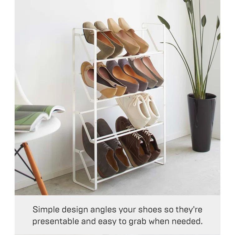 Yamazaki Home Slim Shoe Rack, Steel, Holds 8 to 12 shoes
