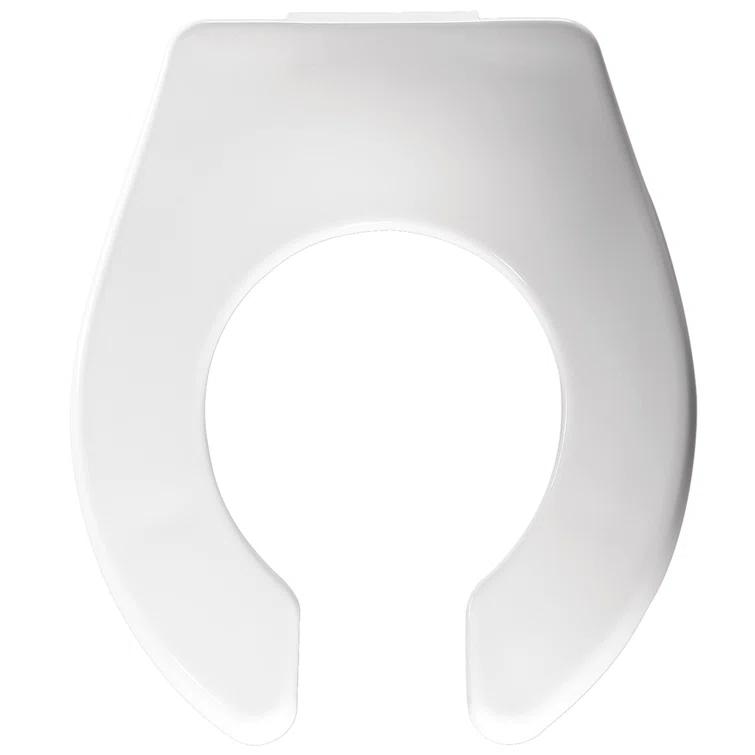 BB955CT Commercial Open Front Baby/Toddler Toilet Seat, Never Loosens, Plastic, White, Round