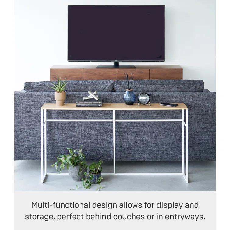 Yamazaki Home Long Console Table - Two Styles, Steel, Open, Holds 11 Lbs