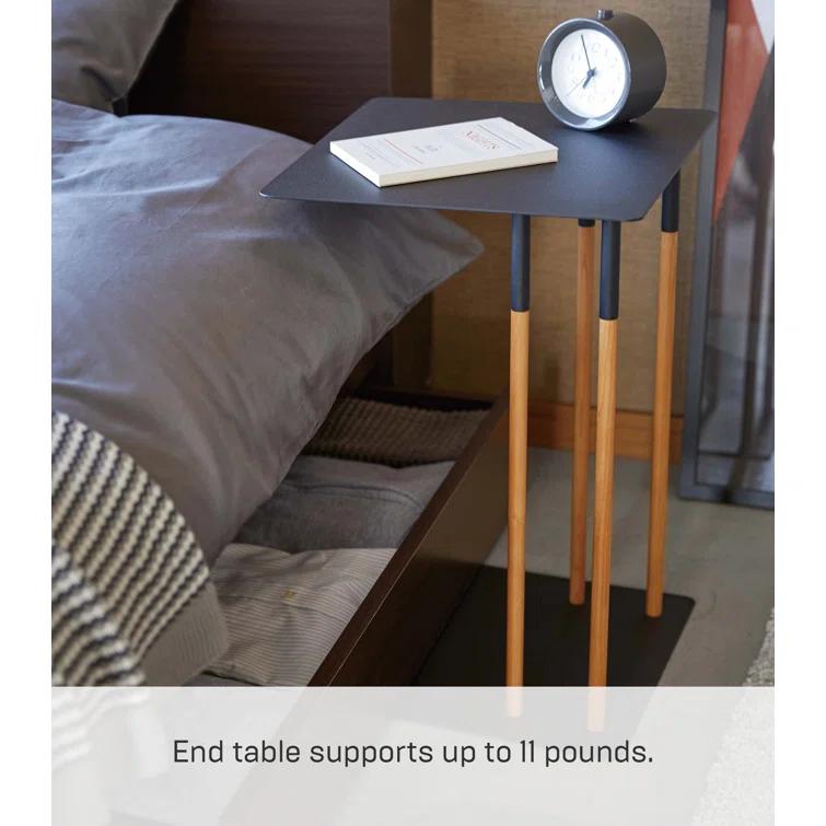 Plain Yamazaki Home Steel + Wood Sofa C Table End Table Coffee Tray, Bedside Or Living Room