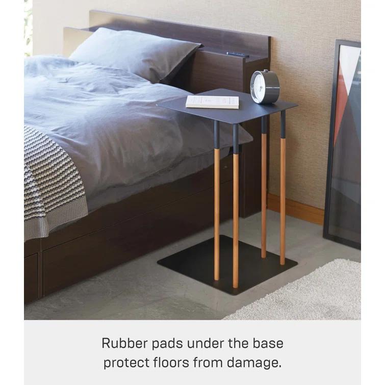 Plain Yamazaki Home Steel + Wood Sofa C Table End Table Coffee Tray, Bedside Or Living Room