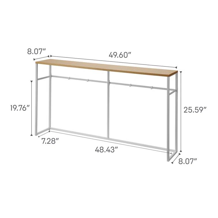 Yamazaki Home Long Console Table - Two Styles, Steel, Open, Holds 11 Lbs