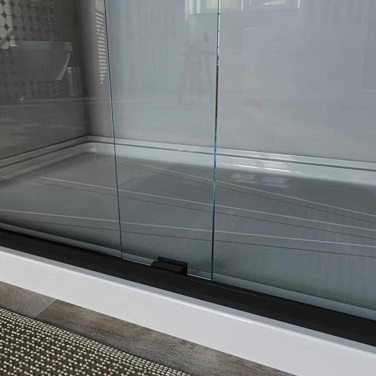 60'' - W x 72'' H Door Semi-Frameless Shower Door with Two Handles