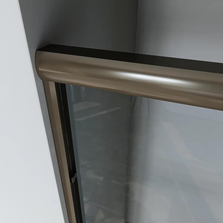 Waterpar WP1186072ORB 56''-60'' W x 72'' H Door Semi-Frameless Shower Door with Two Handles and Clear Glass