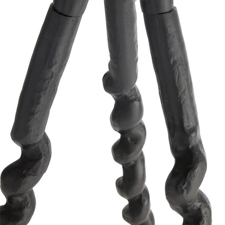 Bronze Tripod Floor Lamp with Off-White Cotton Shade