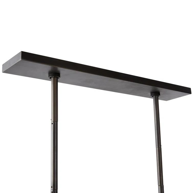 Erica 58'' Bronze and Opal Glass Linear Chandelier