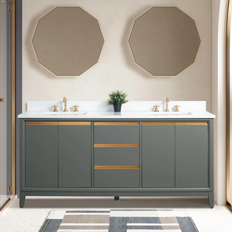72 Double Bathroom Vanity with Top