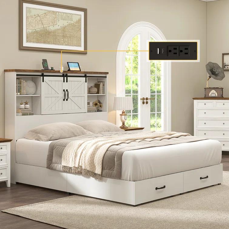 Trent Austin Design® Tryston Sherell Wooden Bookcase Full Bed Frame, Rustic Brown