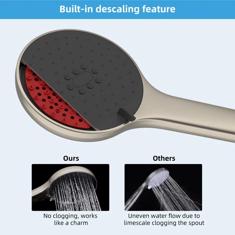 Self-cleaning 10" High Pressure Rainfall Shower Head with Hand Sprayer