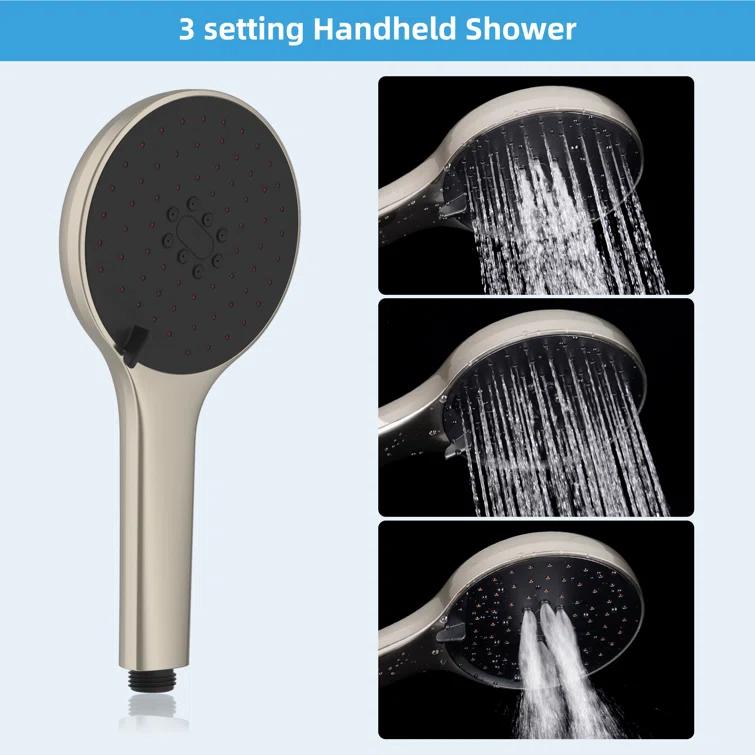 Self-cleaning 10" High Pressure Rainfall Shower Head with Hand Sprayer